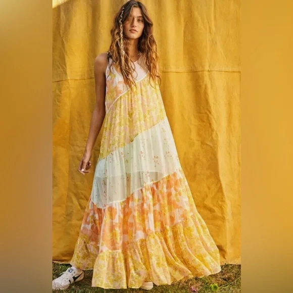 NWOT Free People Luna Grace Maxi Dress - Picture 1 of 6